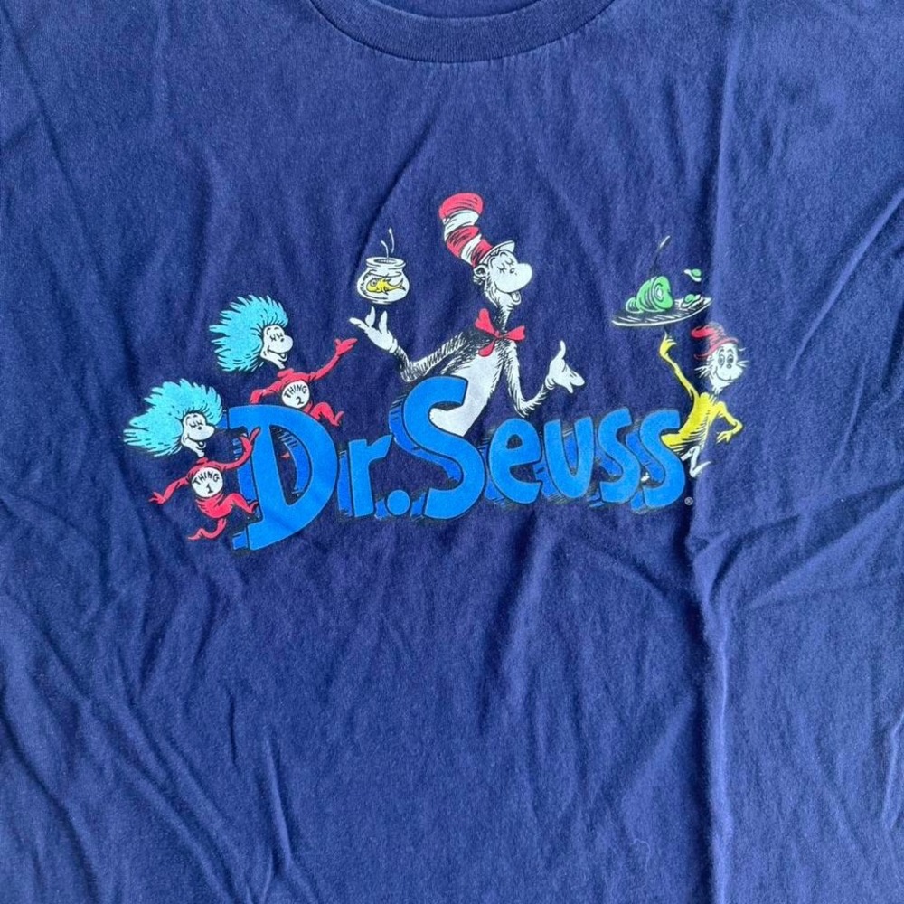Vintage Y2K Dr. Seuss Graphic Shirt front graphic‎ Retro Cartoon MENS XL - Picture 3 of 5